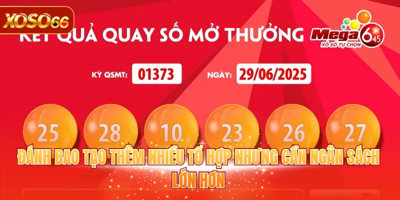 Mega 6/45 - Tìm Hiểu Cơ Cấu Và Thông Tin Cùng XOSO66 3 Đánh bao tạo thêm nhiều tổ hợp nhưng cần ngân sách lớn hơn